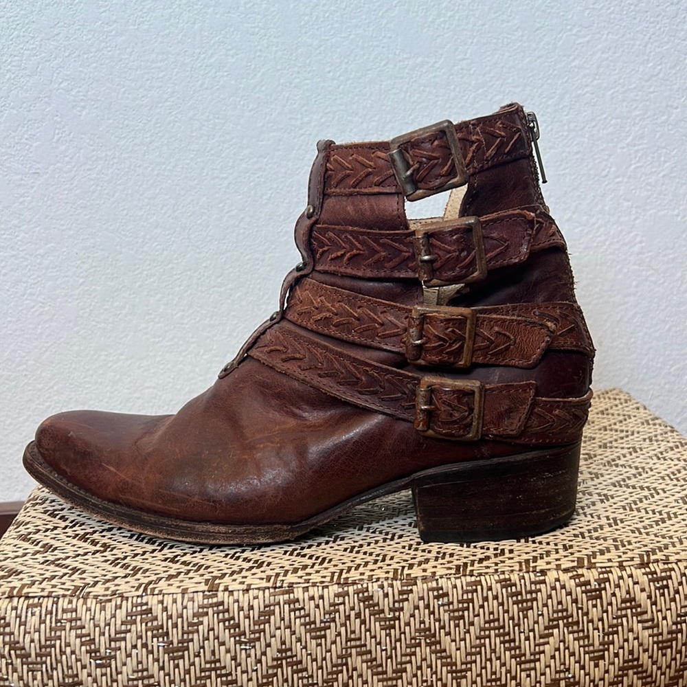 Freebird ROPER STEVEN DROVER BROWN LEATHER ANKLE BOOTS - Women Sz. 8